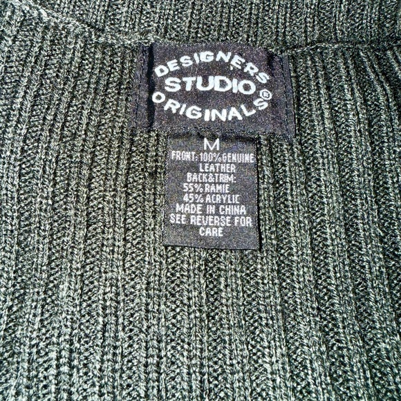 Designer Studio Works Dark Green Knit Sweater Vest - Picture 2 of 8